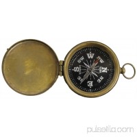 BRASS POCKET COMPASS W/ COVER - Antique Finish - SCOUT   